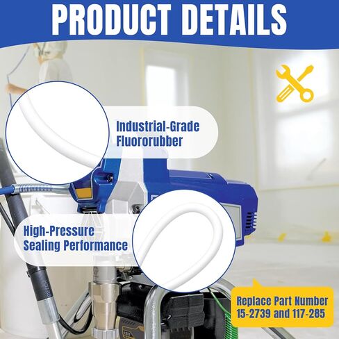 2 Pack 117285 O-Ring Compatible with Graco Ultra Series Sprayers, Fit Models 395, 495, 390 and 490 and More, Replace Part Number 15-2739 and 117-285 in Saudi Arabia