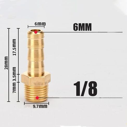 40 قطعة تركيبات خرطوم بارب 1/4 "(6 مللي متر) بارب إلى 1/8" تركيب خرطوم هواء ذكر in Saudi Arabia