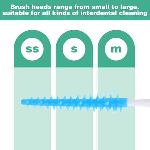 300 PCS Dual-Use Interdental Brushes Soft Silicone Dental Floss Picks Disposable Dental Picks for Teeth Cleaning Bendable Silicone Toothpicks Brush Between Teeth for Adult, Blue & Green in Saudi Arabia