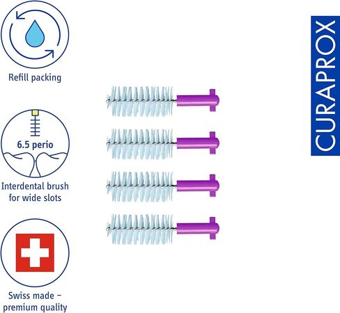 فرشاة كورابروكس بين الأسنان تعيد ملء CPS 406 بيريو – للفجوات الواسعة واللثة الحساسة | شعيرات فائقة الدقة لتنظيف مريح | 4 عبوات | صناعة سويسرية in Kuwait