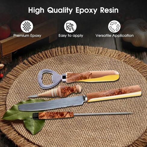 Knife Handle Epoxy, Ideal for Knife Handle Applications, 6.7 Ounce Adhesive Set, High Impact Clear Resin Kit, A & B 2 Part Epoxy Glue, Rigid and Flexible Resin in Kuwait