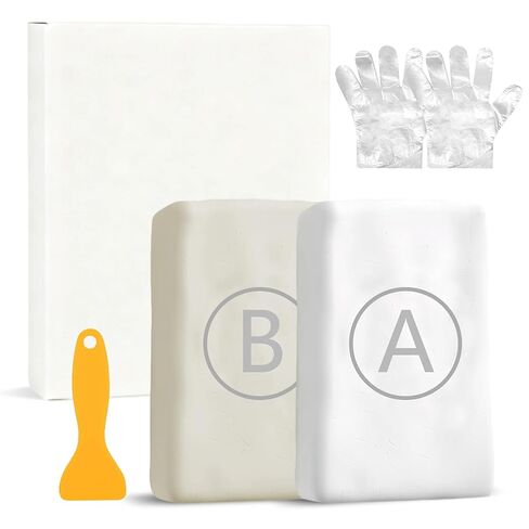 معجون إيبوكسي - 200 جرام إصلاح سريع من طين إيبوكسي أبيض AB، قوة عالية من جزأين لإصلاح التسربات والشقوق والحشو، طين نحت متعدد الأغراض للمعادن والسيراميك والبلاستيك والخشب والبلاط والخرسانة in Kuwait