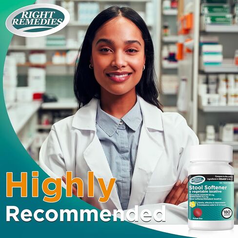 Natural Vegetable Laxative Plus Stool Softener, (180 Tablets), Gentle Effective Dependable Constipation Relief in 6-12 hours, Compare to the Active Ingredients in National Brand Product in Kuwait