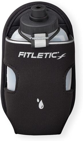 Fitletic - Extra Mile Holster Bottle Add-On, Water Bottle Holder with Clear Water Bottle for Running Belt, Hydration (Black Cap, 2x 8 Oz) in Kuwait