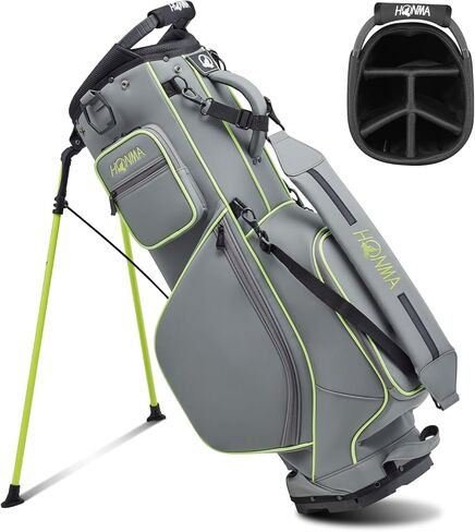 Honma Golf Stand Bag Lightweight,Premium PU Leather Golf Bag for Men Women with 5-Way Full-Length Divider, Dual Strap, Ideal for Carrying or Push Cart in Kuwait