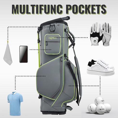 Honma Golf Stand Bag Lightweight,Premium PU Leather Golf Bag for Men Women with 5-Way Full-Length Divider, Dual Strap, Ideal for Carrying or Push Cart in Kuwait