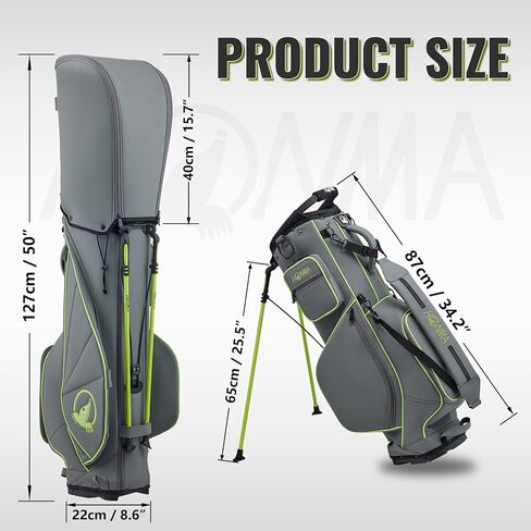 Honma Golf Stand Bag Lightweight,Premium PU Leather Golf Bag for Men Women with 5-Way Full-Length Divider, Dual Strap, Ideal for Carrying or Push Cart in Kuwait