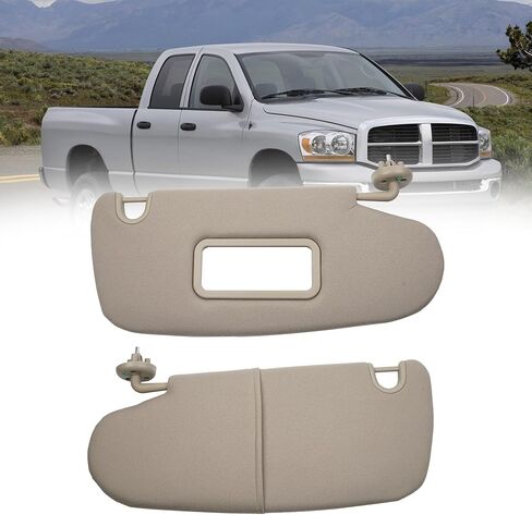 Dasbecan Pair Sun Visor w/Mirror متوافق مع Dodge RAM 1500 2500 3500 2002 2003 2004 2005 2006 2007 2008 2009 استبدال# 1902167 (غير قابل للتمديد) in Kuwait