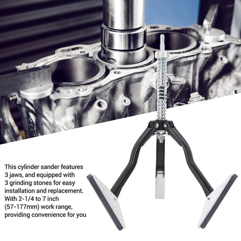LiebeWH 4 Inch Engine Cylinder Hone Tool with 3 Grinding Stones 3 Jaw Cylinder Sander Polisher 2-1/4 to 7 Inch Work Range in Saudi Arabia