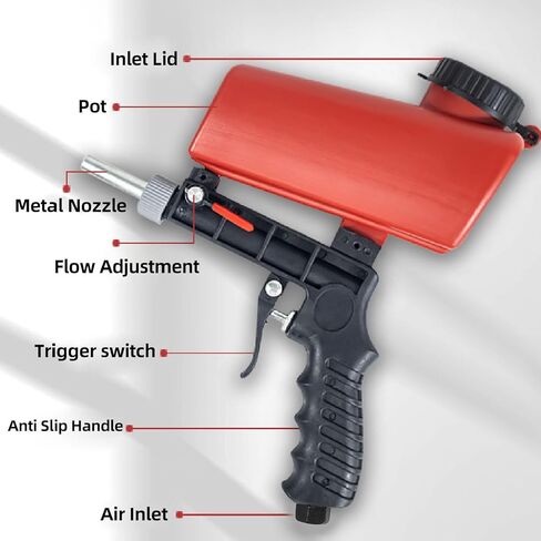 Fafeicy Portable Sandblaster Handheld Sand Pneumatic Abrasive for Paint Rust Removal with Adjustable Control Valve in Saudi Arabia