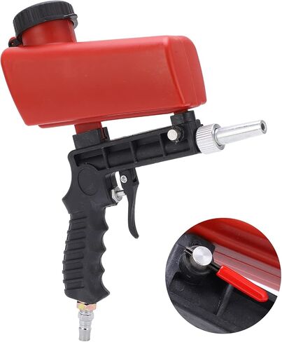 Akozon Handheld Pneumatic Sandblasting Gun Portable 90psi Sand for Auto Car Repair Nylon Carbon Steel Red 21lbs in Saudi Arabia