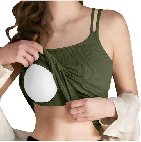 Womens Tank Tops with Built in Bras Shelf Bra Camisole Tops Spaghetti Strap Cami Tank Undershirts Summer Basic Tee Top in Saudi Arabia