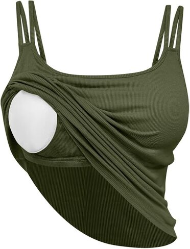 Womens Tank Tops with Built in Bras Shelf Bra Camisole Tops Spaghetti Strap Cami Tank Undershirts Summer Basic Tee Top in Saudi Arabia