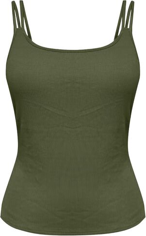 Womens Tank Tops with Built in Bras Shelf Bra Camisole Tops Spaghetti Strap Cami Tank Undershirts Summer Basic Tee Top in Saudi Arabia