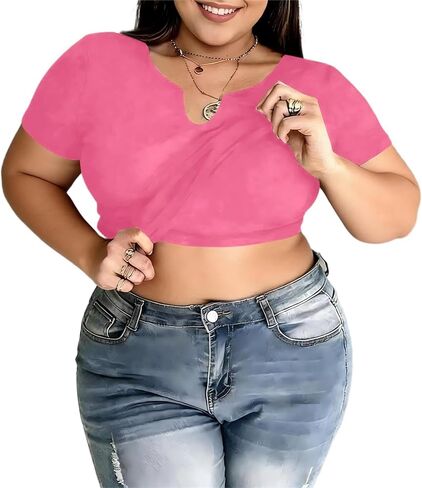 Womens Shirts with Built in Bra Plus Size Notch Neck Cute Going Out Short Sleeve Shirts Spring Summer Tops Teens Tees in Saudi Arabia