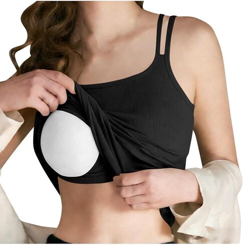 Womens Tank Tops with Built in Bras Shelf Bra Camisole Tops Spaghetti Strap Cami Tank Undershirts Summer Basic Tee Top in Saudi Arabia