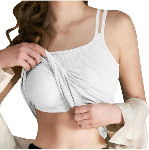 Womens Tank Tops with Built in Bras Shelf Bra Camisole Tops Spaghetti Strap Cami Tank Undershirts Summer Basic Tee Top in Saudi Arabia