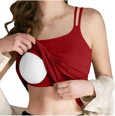 Womens Tank Tops with Built in Bras Shelf Bra Camisole Tops Spaghetti Strap Cami Tank Undershirts Summer Basic Tee Top in Saudi Arabia