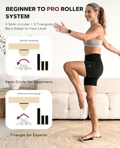 لوح توازن ساق واحدة من هاببير لإعادة تأهيل وتقوية الكاحل - 80 تكوينًا مع دليل العلاج الطبيعي وكرة التدليك - مثبت القدم لتخفيف التهاب اللفافة الأخمصية، وشفاء الكاحل الملتوي، وألم العرقوب، والتدريب على التوازن - معدات الصالة الرياضية المنزلية in Kuwait