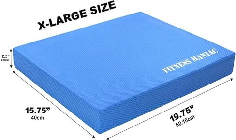 FITNESS MANIAC USA Balance Pad Physical Therapy Gym Exercise Mat & Foam Trainer Stability Disc Fitness Training Yoga Blue XL Cushion and Core Pads for Fit Seniors Exercises Balancing in Kuwait
