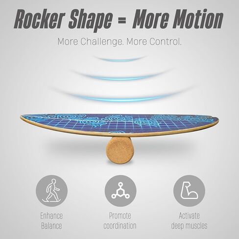2026 NEW｜29" Surf Balance Board for Kids & Adults｜MAX. 350lbs Balance Boards with Cork Roller & Half Ball｜0.6" Wobble Board Trainer from Beginner to Advanced｜Wooden Slack Board in Saudi Arabia