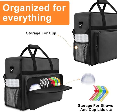 Carrying Bag for Ninja Slushie Max FS605 Series, Professional Drink Maker Travel Case with Side-Opening Zipper, Waterproof Padded Storage Bag with Shoulder Strap & Accessory Pockets for Cups in Kuwait