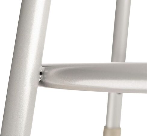 Pemberly Row 24" Modern Metal Heavy Duty Bar Stool with Adjustable Backrest, Masonite Wood Seat, Gray and Brown Finish, 37-39" Height, 300 lb Capacity, Durable Steel Frame for Art Rooms or Home Labs in Saudi Arabia