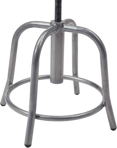 Pemberly Row Adjustable Swivel Metal Stool, 18-24 in Height, Blueberry Seat, Gray Finish, 360-Degree Rotation, Heavy-Duty Steel, Footrest, Contemporary Design, Ideal for Science Labs or Educational in Saudi Arabia