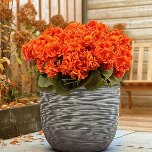 6 Bundles Artificial Flowers for Outdoors, Faux Geraniums Artificial Flowers Realistic, Faux Plants Outdoor UV Resistant for Garden Patio Porch Window Box Home Indoor Outdoor Decor (6, Red) in Saudi Arabia