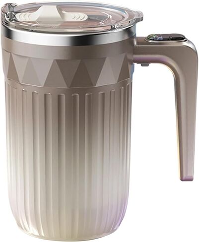 Stirring Mug – 450ml Electric Mixer Cup with Detachable Magnetic Stirrer | Temperature Power Display Rechargeable Stainless Steel Coffee Blender | Milk Tea Cocoa Chocolate Office Home Kitchen Cafe in Saudi Arabia