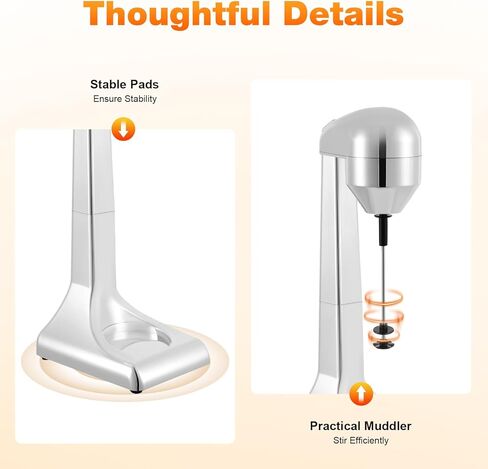 Electric Milkshake Maker Machine, Stainless Steel Drink Mixer Blender, 100W Dual Speed, Silver, 500ml/16.9oz Cup with Measuring Graduations, Countertop in Kuwait