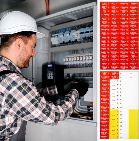 4 Sheets Breaker Box Labels Stickers Electrical Panel Labels Stickers Box Label Circuit Breaker Label for Breakers Panel Boxes Home Office Electricians in Saudi Arabia