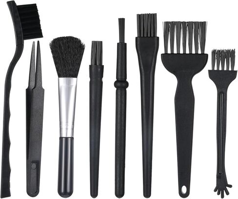 8 PCS Anti Static Brush Keyboard Brush Anti Static Brushes for Pc Computer Cleaning Kit Electronic Dust Clean Brushes for Laptop Keyboard Camera Computer (Black) in Saudi Arabia