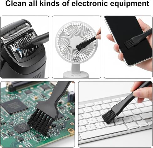 8 PCS Anti Static Brush Keyboard Brush Anti Static Brushes for Pc Computer Cleaning Kit Electronic Dust Clean Brushes for Laptop Keyboard Camera Computer (Black) in Saudi Arabia