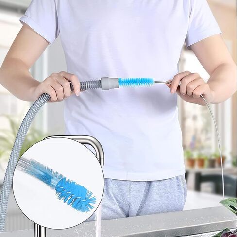 79" Flexible Pipe Cleaner Brush Set, Dual-Ended and Extra-Long Stainless Steel Cleaning Tool for Homeowner Mechanics Clean Sink Refrigerator Coils Shower Drain Plumbing Maintenance Fish-Tank in Kuwait