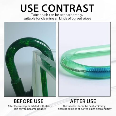 79" Flexible Pipe Cleaner Brush Set, Dual-Ended and Extra-Long Stainless Steel Cleaning Tool for Homeowner Mechanics Clean Sink Refrigerator Coils Shower Drain Plumbing Maintenance Fish-Tank in Kuwait