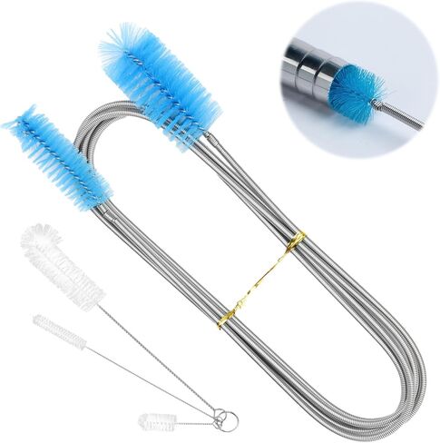 79" Flexible Pipe Cleaner Brush Set, Dual-Ended and Extra-Long Stainless Steel Cleaning Tool for Homeowner Mechanics Clean Sink Refrigerator Coils Shower Drain Plumbing Maintenance Fish-Tank in Kuwait