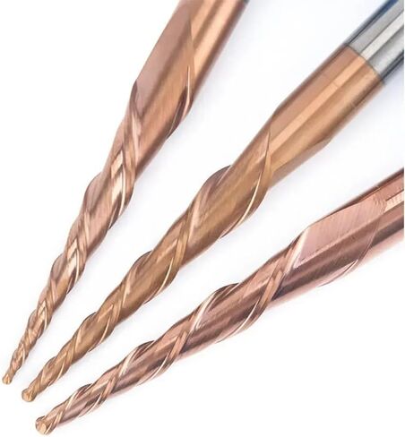 1pcs/5pcs Tapered Ball Nose End Mill 2 Flute Carbide Spiral Milling Cutter 3.175-12mm Shank CNC Router Bit for 2D and 3D Engraving(R0.5x30.5x6x75,1PCS) in Kuwait