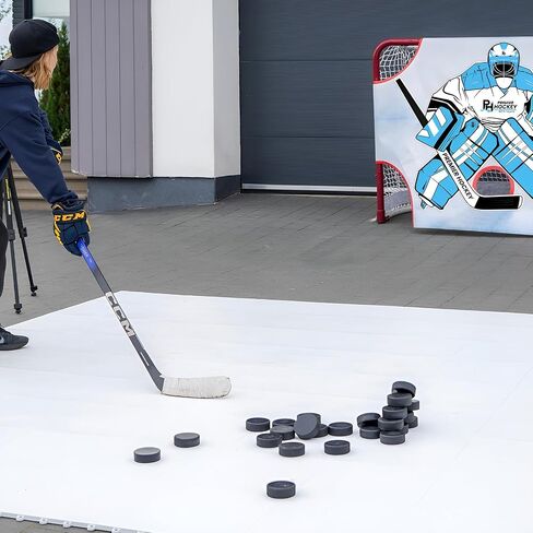 Premier Sports - حزمة من بلاط أرضيات الهوكي للتدريب - 15 عبوة مقاس 12 × 12 بوصة + 3 عبوات من كرات الهوكي المضمنة in Kuwait