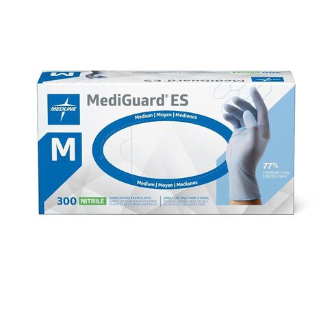 قفازات فحص النتريل الخالية من البودرة من MediGuard ES، مقاس M in Kuwait