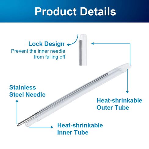 1000 PCS 60mm Fiber Optical Heat Shrinkable Tubes, Fusion Splice Transparent PE Sleeves with Single Stainless Rod for Bare Fiber in Kuwait