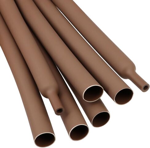 16.4ft 3:1 heat shrink tubing Dia"1/4"(6.4mm) industrial heat shrink tube heatshrink tubes heat shrink wrap wire shrink wrap tubing industrial tubing shrink tube for wires(Brown) in Saudi Arabia