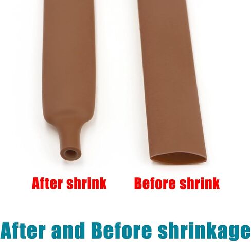 16.4ft 3:1 heat shrink tubing Dia"1/4"(6.4mm) industrial heat shrink tube heatshrink tubes heat shrink wrap wire shrink wrap tubing industrial tubing shrink tube for wires(Brown) in Saudi Arabia