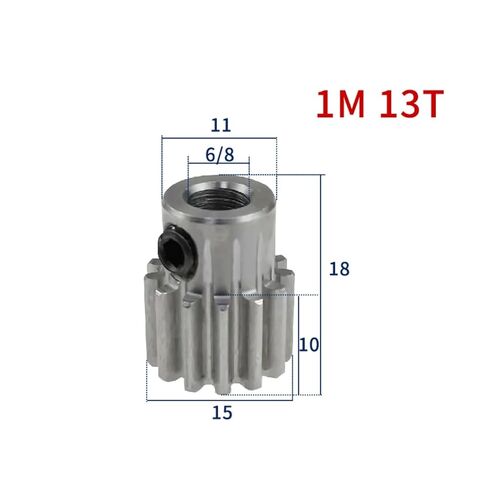 Spur Gear Pinion 1M 13T 13 Teeth Mod 1 Bore 6mm 8mm Right Teeth 45# Steel Gear(6mm,16pcs 1M 13 Teeth) in Saudi Arabia