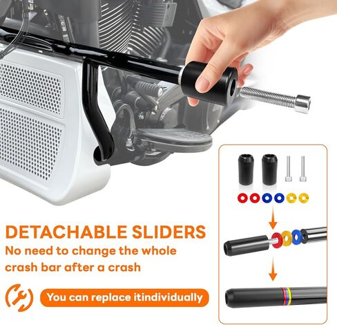 حارس المحرك الأمامي تحطم محرك متوافق مع Harley Davidson Touring Street Glide Road Road King Electra Glide Ultra Limited CVO 2009-2025 ، Black in Kuwait