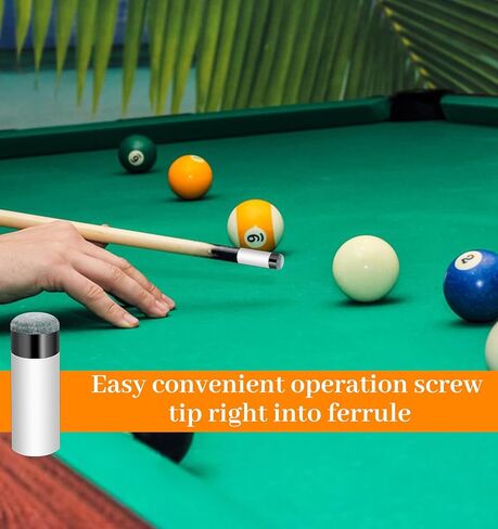 10 Sets Pool Cue Tips, Pool Stick Tips with White Ferrules, Durable & Easy to Install for Billiard Cues (12mm/13mm) in Saudi Arabia