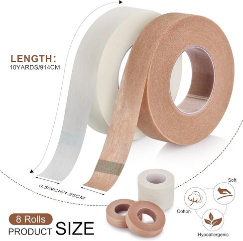 8 Rolls Surgical Nose Tape Rhinoplasty Medical Tape for Wound Care Bandage Tape for Sensitive Skin(0.5 inch x 10yards) in Kuwait