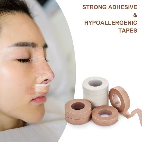 8 Rolls Surgical Nose Tape Rhinoplasty Medical Tape for Wound Care Bandage Tape for Sensitive Skin(0.5 inch x 10yards) in Kuwait