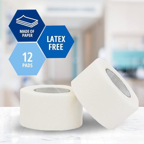 MED Pride Paper Surgical Tape 1" x 10 Yards for Wound Dressing [Pack of 12] - Latex-Free & Hypoallergenic Medical Tape Suitable for Sensitive Skin- Hospital-Grade, Breathable Wound Care Paper Tape in Saudi Arabia