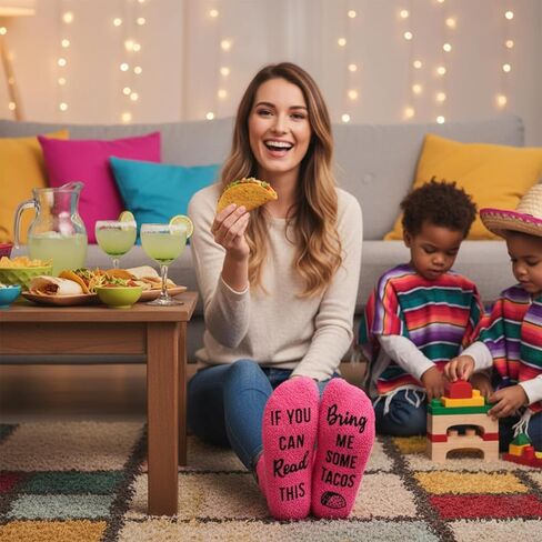 HAPPYPOP Pink Fuzzy Socks for Women Teen Girls, Birthday Gifts Cupcake Baking Gifts, If You Can Read This in Saudi Arabia
